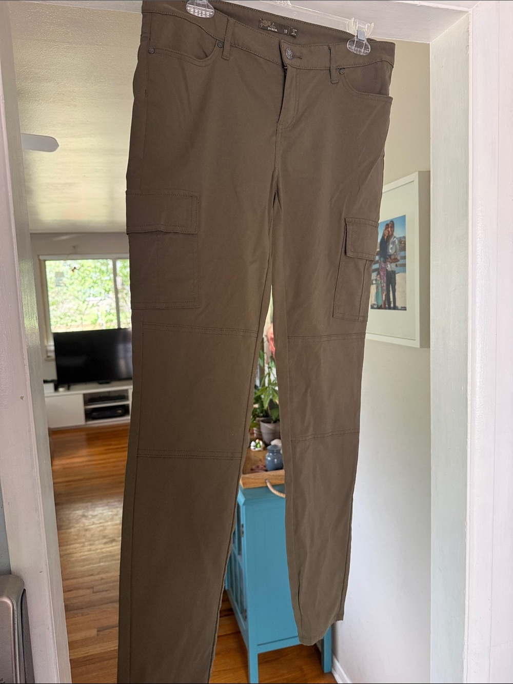 Womens Cargo Pants in Olive Brown - Classic Utility Style , skinny fit